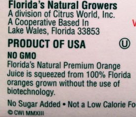 orange juice label