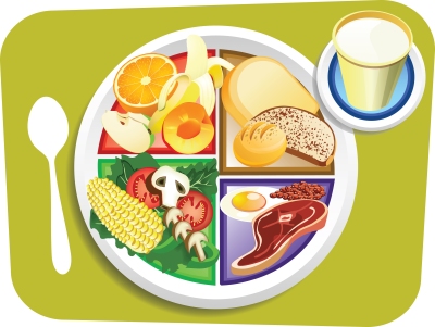 Artist rendition of MyPlate food guidelines